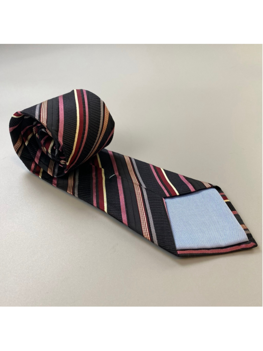 Eton Silk Tie Striped Black Pink France Made Quiet Luxury Business Old Money
